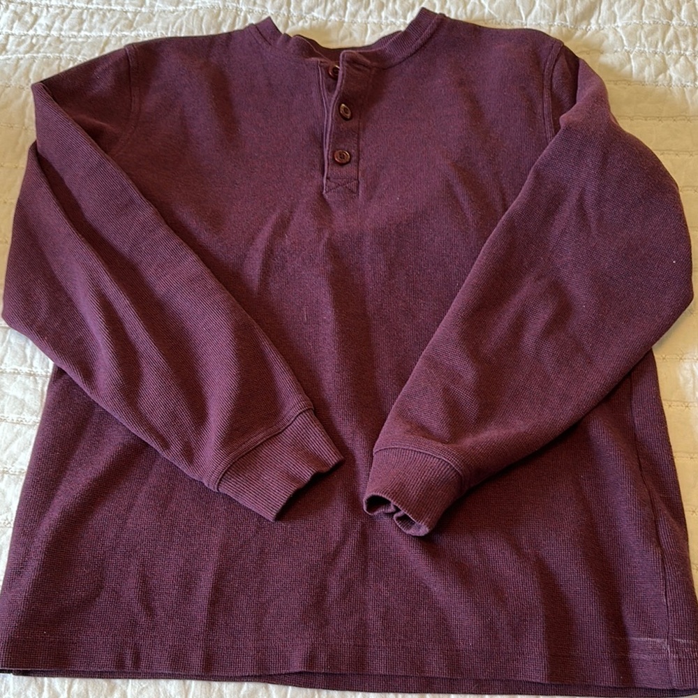 Purple Long Sleeve Henley Shirt